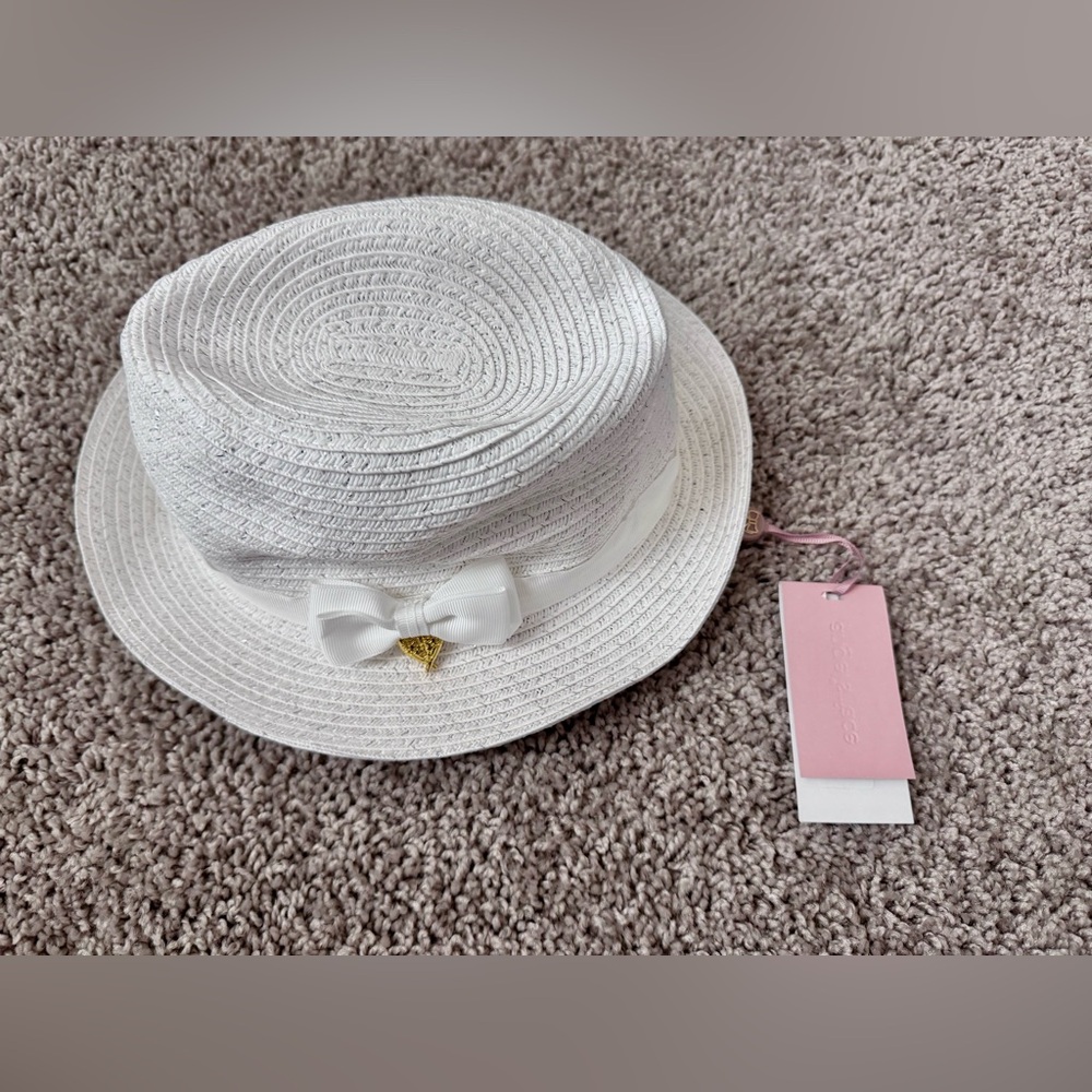 NEW WITH TAG!! Angels Face White Kids Hat with Bow Accent